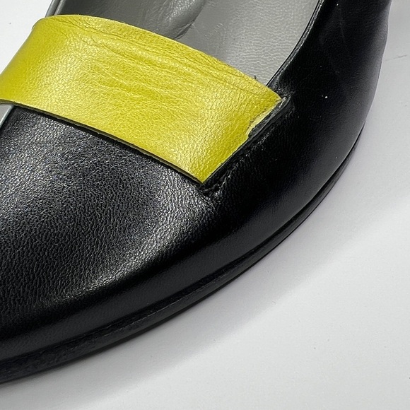 Miu Miu Sz 35 Leather Colorblock Slingback Heels Shoes - Picture 9 of 15